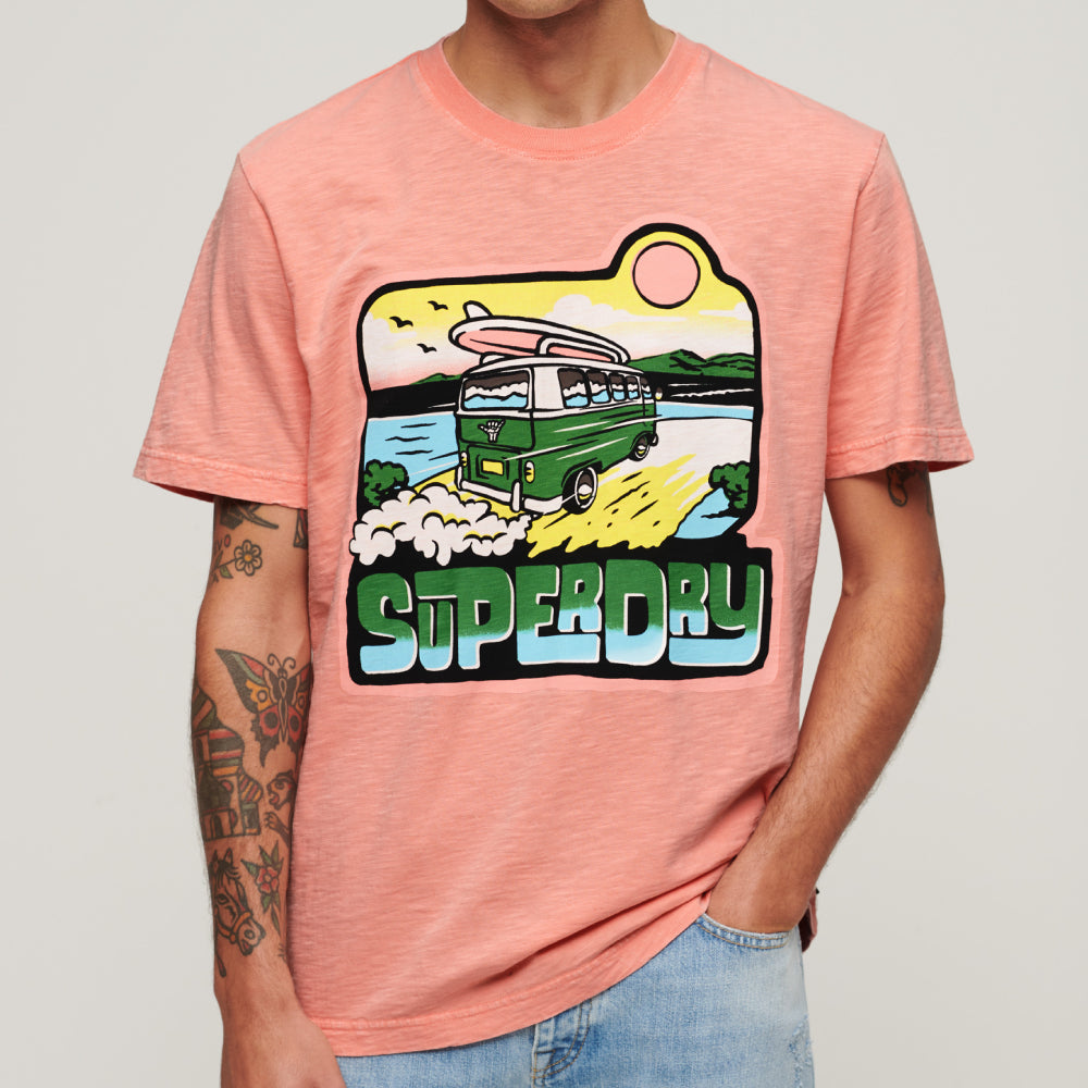 Neon Travel Graphic Loose Tee Camisetas Hombre Lifestyle Superdry