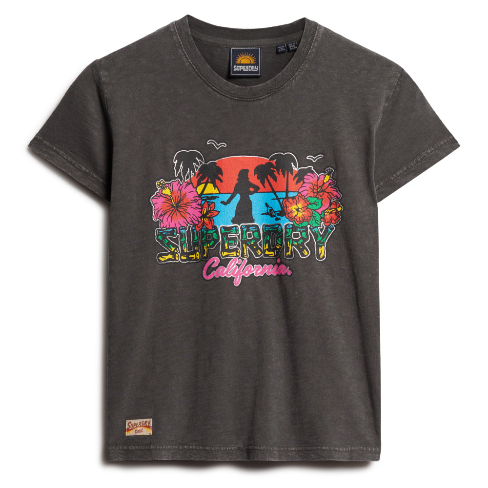 Cali Sticker Fitted Tee Camisetas Mujer Lifestyle Superdry