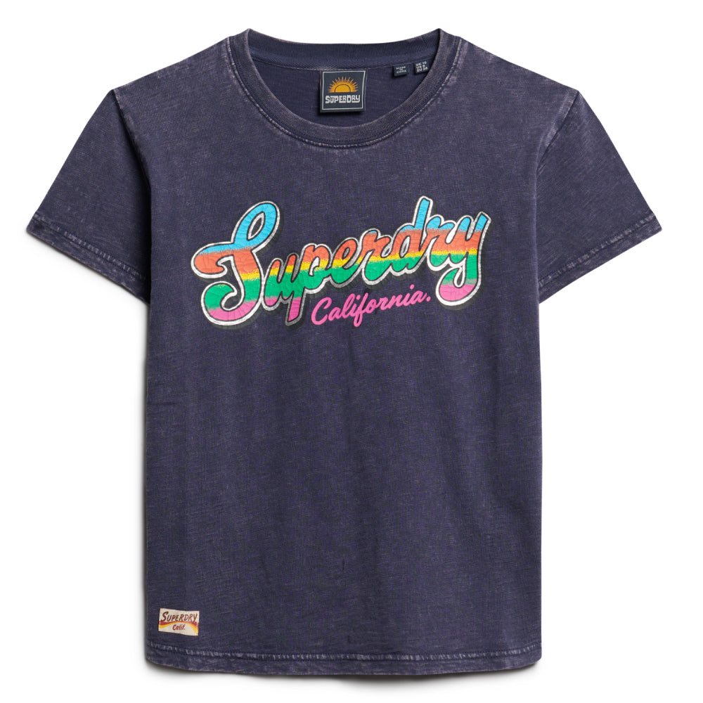 Cali Sticker Fitted Tee Camisetas Mujer Lifestyle Superdry