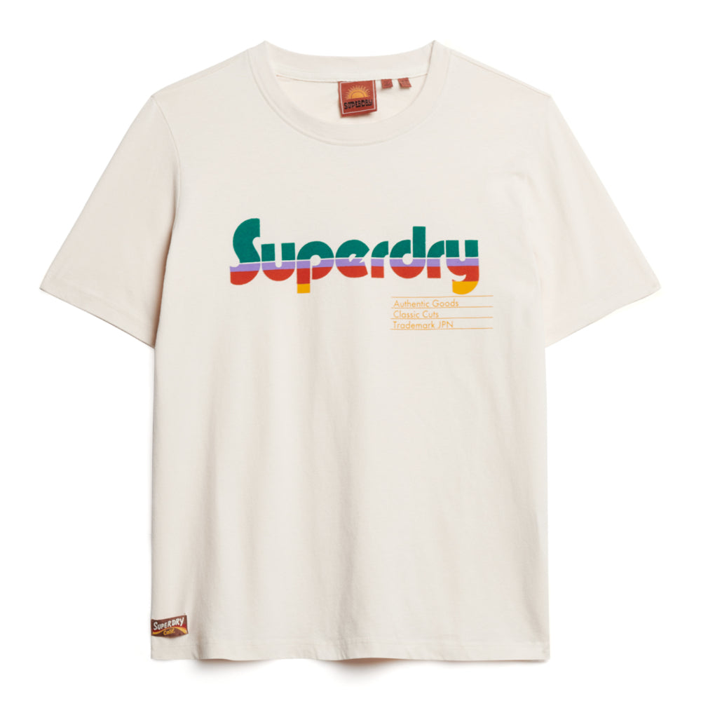 Retro Flock Relaxed T Shirt Camisetas Mujer Lifestyle Superdry